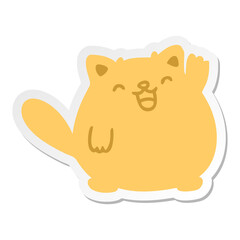 cute cartoon cat waving sticker
