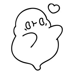 cute halloween ghost in love