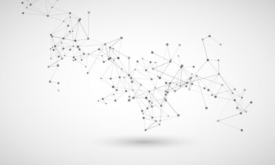 Abstract connect background with dots array and lines. Geometric modern technology structure. Digital social network graphic concept