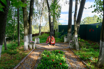 Mass grave of Soviet soldiers on Rzhevskaya street, Zubtsov, Tver region, Russian Federation, September 19, 2020