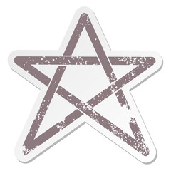 pentagram star grunge sticker