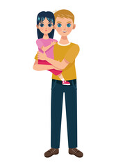 dad lifting daughter