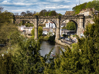 Fototapeta na wymiar Knaresborough Viaduct overlooking the river Nidd North Yorkshire