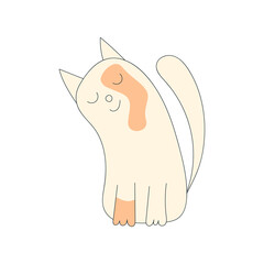 Cute funny red cat. Isolated on a white background