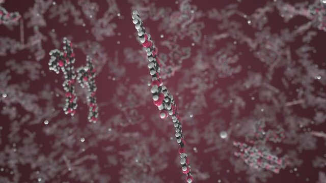 Ivermectin molecule. Molecular model. Looping seamless 3d animation