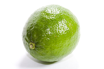 Green lemon with white background