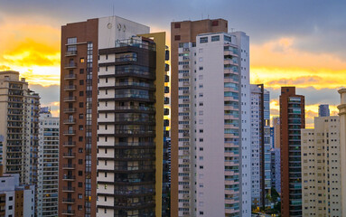 Fototapeta na wymiar Sunset over Sao Paulo city