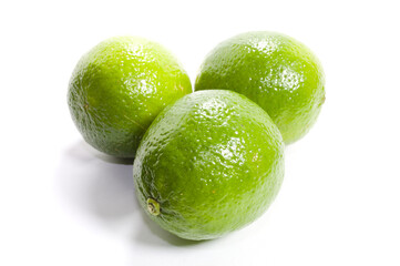 Green lemon with white background