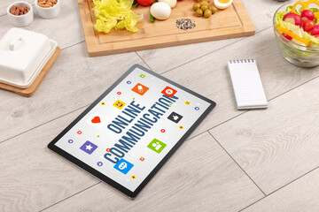 Healthy Tablet Pc compostion, social networking concept