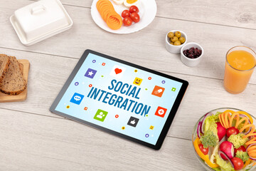 Healthy Tablet Pc compostion, social networking concept
