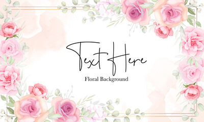 Fototapeta na wymiar Floral background with soft flower and leaves design