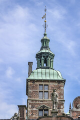 Architectural details of Medieval Rosenborg Castle. Rosenborg Castle built by one of the most famous Scandinavian kings Christian IV, in the early 17th century. Copenhagen, Zealand, Denmark.