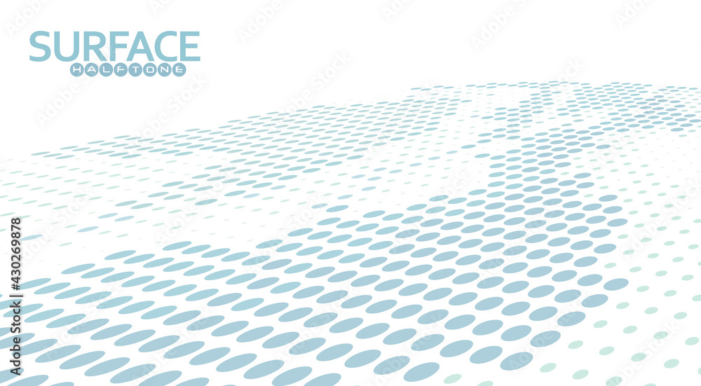 Aufkleber Dotted perspective surface with halftone effect. Vector graphics