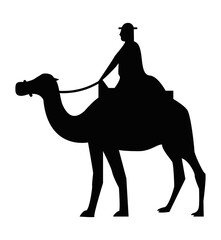 bedouin in camel silhouette