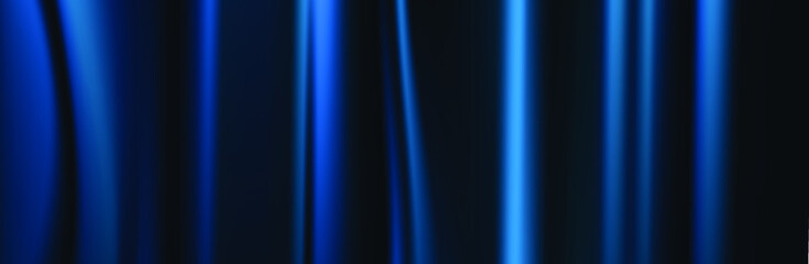 Dark blue silk fabric curtain background. Vector illustration.