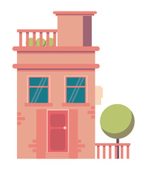 pink building facade