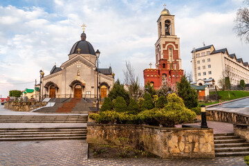 Truskavets, Ukraine - April 2021: Greek Catholic Church of St. Nicholas.