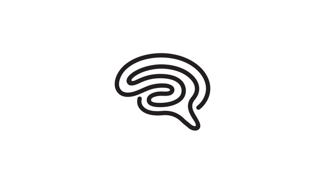 Creative Abstract Brain Line Logo Vector