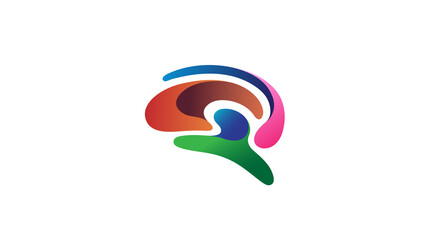 Creative Colorful Brain Shape Logo Vector