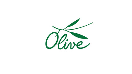 Creative Olive Leaves Text Symbol Logo Vector