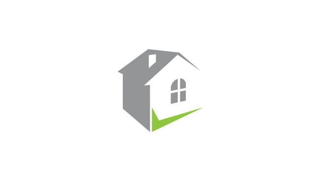 Creative House real estate check logo vector symbol illustration