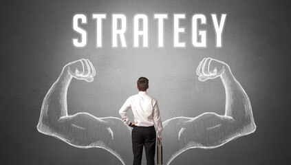 Rear view of a businessman, powerfull business concept