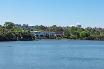 Fototapeta na wymiar View of Meadowbank on Parramatta river foreshore NSW Australia