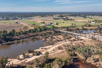 Drone aerial photograph of the Nepean River in Yarramundi Reserve in regional Australia