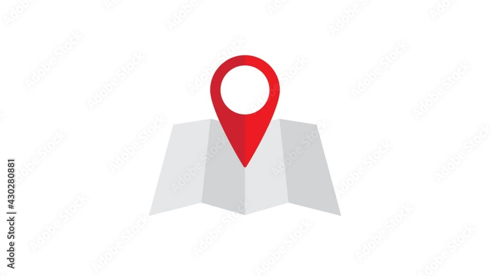 Poster navigation animation. location, map pointer video 4k