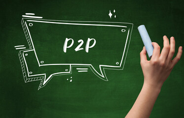 young Hand drawing abbreviation concept