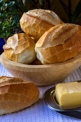 Basket of French bread, traditional Brazilian bread