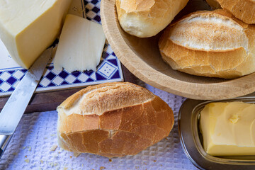 Basket of French bread, traditional Brazilian bread