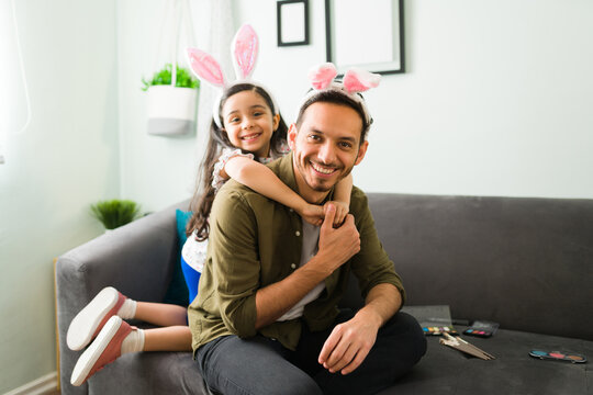 Portrait of a loving father and daughter