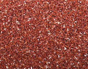 Raw organic riceberry rice in close up