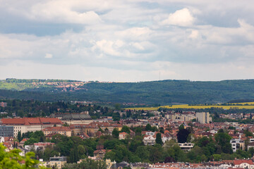Fototapeta na wymiar Brno. Czech. Spring 2019. Panorama of the center of Brno. Old quarters of the city.