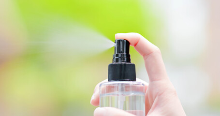 close up of alcohol spray