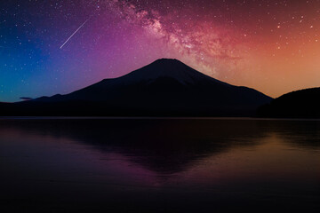 富士山と星景合成