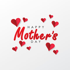 Happy Mother's Day Celebration Card on White Background Vector Illustration