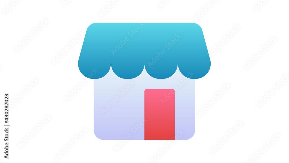Poster market store shop single isolated icon with single isolated icon with smooth style