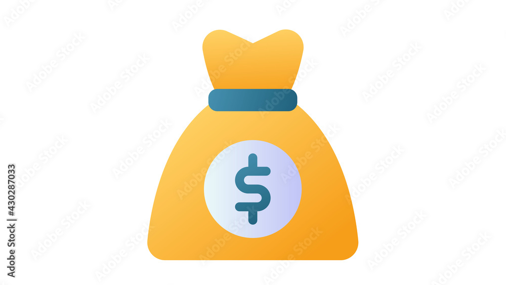 Poster grab bag wealth single isolated icon with single isolated icon with smooth style