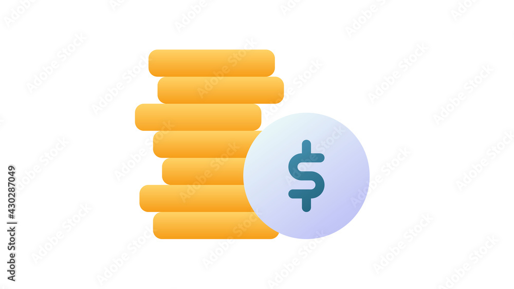 Poster coin dollar money single isolated icon with single isolated icon with smooth style