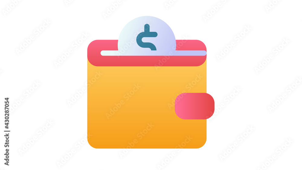 Poster wallet wealth billfold single isolated icon with single isolated icon with smooth style