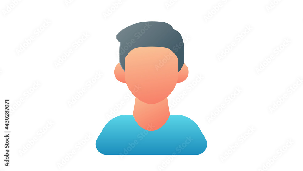 Poster person man user single isolated icon with single isolated icon with smooth style