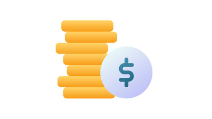 coin dollar money single isolated icon with single isolated icon with smooth style