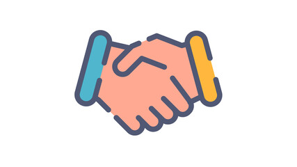 deal handshake agreement single isolated icon with single isolated icon with flat dash or dashed style