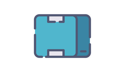 product package box single isolated icon with single isolated icon with flat dash or dashed style