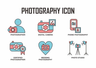 Photography icon collection design. Easy to edit with vector file. Can use for your creative content. Especially about photography and multimedia elements.