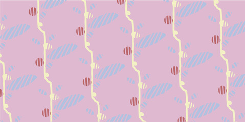 ピンクと水色のベクターのシームレスなパターンの背景イラスト
