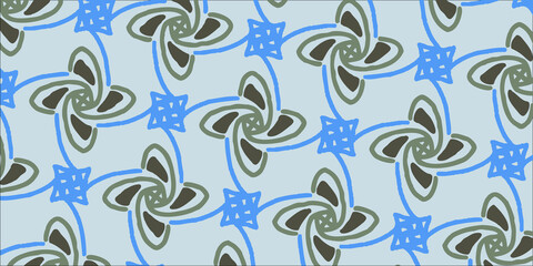 青のレトロなシームレスなベクターのイラスト
