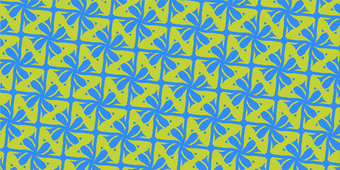 黄色と青のシームレスなパターンのベクターの背景イラスト
